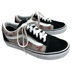Vans Floral Check & Suede Sneakers 6.5
